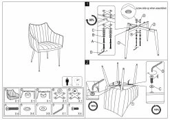 Samettituoli Olivia, Sininen -Kodin Sisustus Verkoop 77710 ohje 2