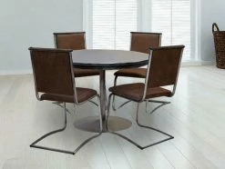 Anttiina Ruokapöytä, Pyöreä -Kodin Sisustus Verkoop anttiina pyorea poyta metallijalalla 0