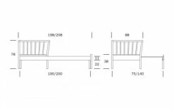 Vuodesohva Franz, 2 Kokoa -Kodin Sisustus Verkoop franz vuodesohva mittakuva89