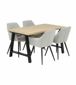 Ruokailuryhmä Kielo 140x80 Cm, Harmaa