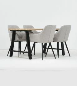 Ruokailuryhmä Kielo 140x80 Cm, Harmaa -Kodin Sisustus Verkoop kielo 140 tammi musta blake tuoli harmaa 2