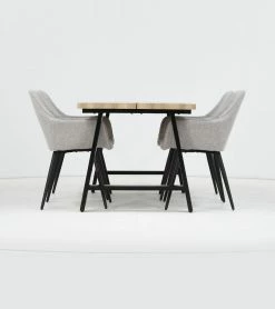 Ruokailuryhmä Kielo 140x80 Cm, Harmaa -Kodin Sisustus Verkoop kielo 140 tammi musta blake tuoli harmaa 3