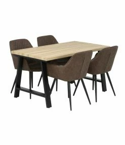 Ruokailuryhmä Kielo 140x80 Cm, Ruskea