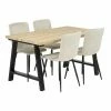 Ruokailuryhmä Kielo 140x80 Cm, Beige -Kodin Sisustus Verkoop kielo 140 tammi musta gabi tuoli beige 1