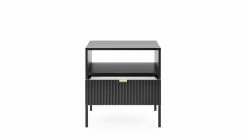 Yöpöytä Latte, 2 Värivaihtoehtoa -Kodin Sisustus Verkoop latte yopoyta musta edesta auki