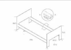 Sänky Seniori, 90x200 Cm -Kodin Sisustus Verkoop sankykaavakuva 1